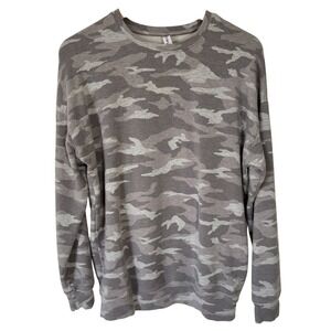 Athleta Gray‎ Camo Sweatshirt Women's Size Small Crewneck Long-Sleeve Camouflage
